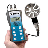 Omega HHF144 Series Handheld Anemometer with Rotating Vane, Temperature and Humidity Meter